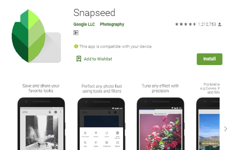 snapseed photo editing app download