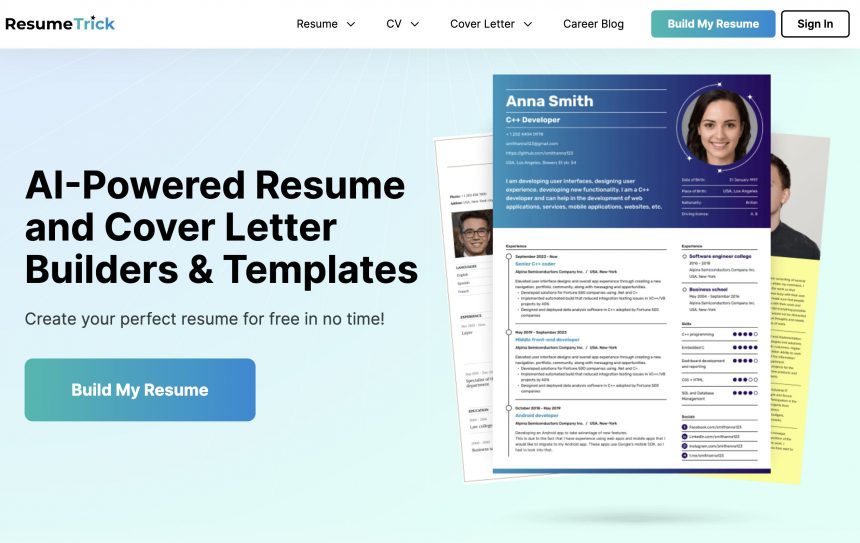 Build Your Resume and Cover Letter for Free with AI