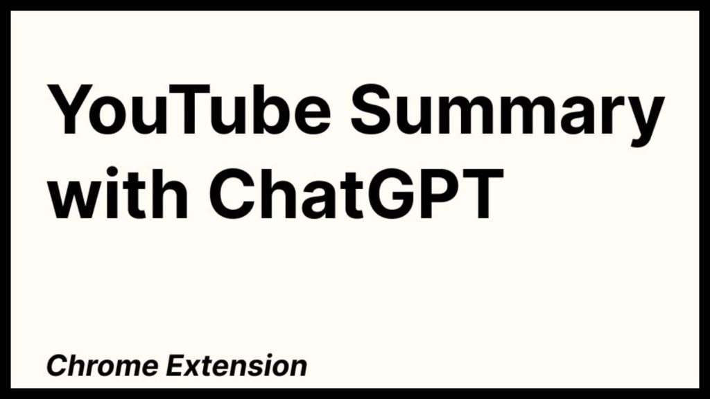 YouTube Summary with ChatGPT